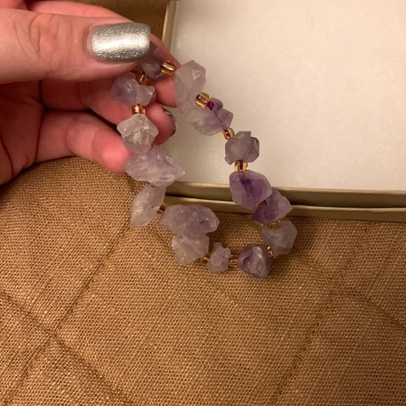 New Amethyst Stone Elastic Bracelet - Picture 4 of 4